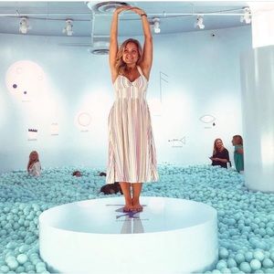 Forever 21 striped pastel midi dress